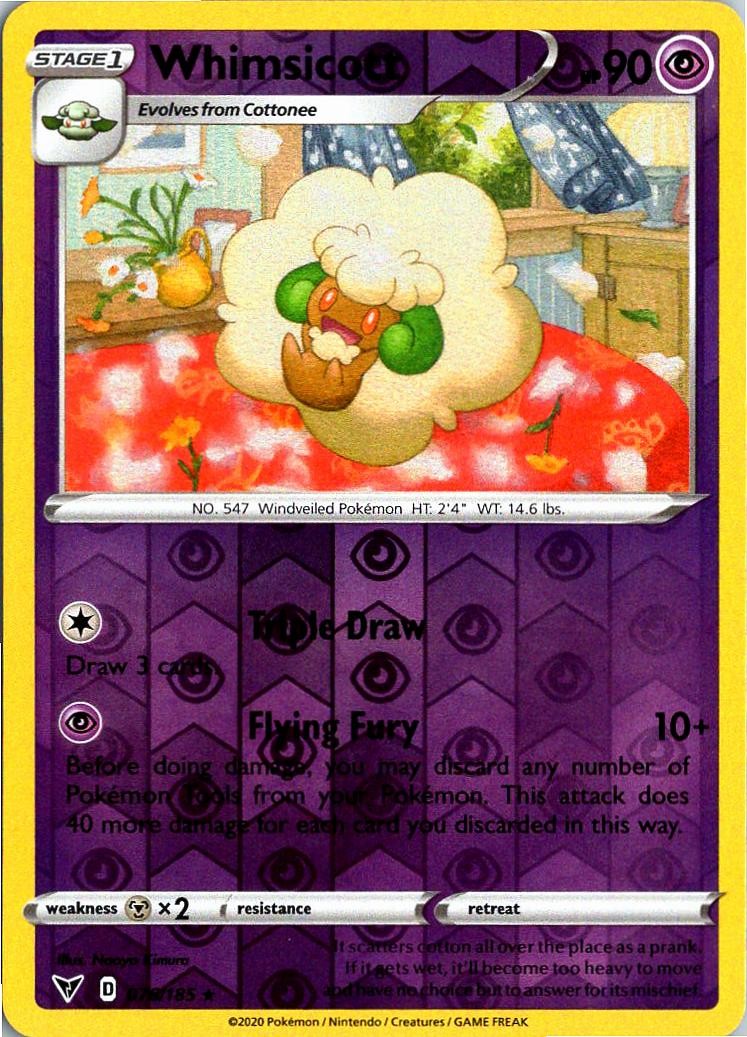 Whimsicott 076/185 Rare Vivid Voltage Pokemon Reverse Holo Near Mint