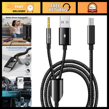 USB C to 3.5mm Aux Audio Cable, 2-in-1 Car Stereo Charging Cable for iPhone