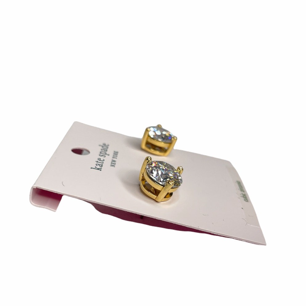 Kate Spade Round Rise and Shine Gold Tone with Clear Studs Earrings