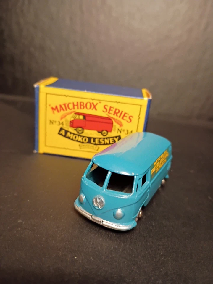 Matchbox #34A Volkswagen MicroVan 1957 Small GPW VN/MINT In Crisp Orig B2 Box - Image 3 of 4