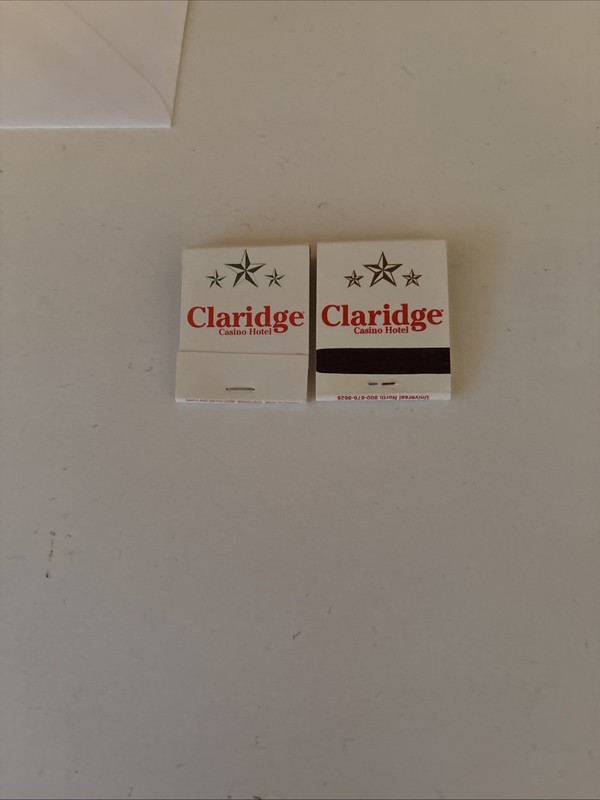 Claridge Casino Hotel Vintage Matchbook