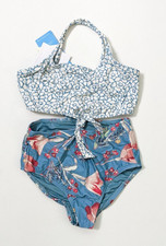 O'Neill Sylvie Floral Knot One-Piece Swimsuit, Blue, Little Girls 8