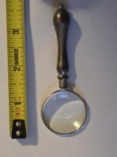 Vintage 3 1/2  Nickel Metal Magnifying Glass