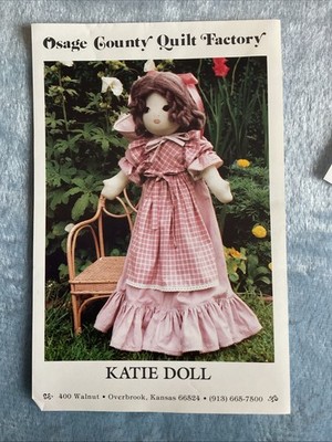 Osage County Quilt Factory Katie Doll Pattern Lifesize Prairie Doll 30  Tall