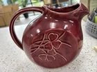 McCoy Pottery Pitcher Clover Design Burgundy
