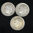 (Lot of 3) 1951 S, 1952 S, 1953 S 10c SILVER Roosevelt Dimes