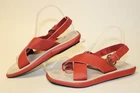 Walking Co. NEW Women Size 8 38 Italy Made Orange Leather Slingback Sandal Shoes