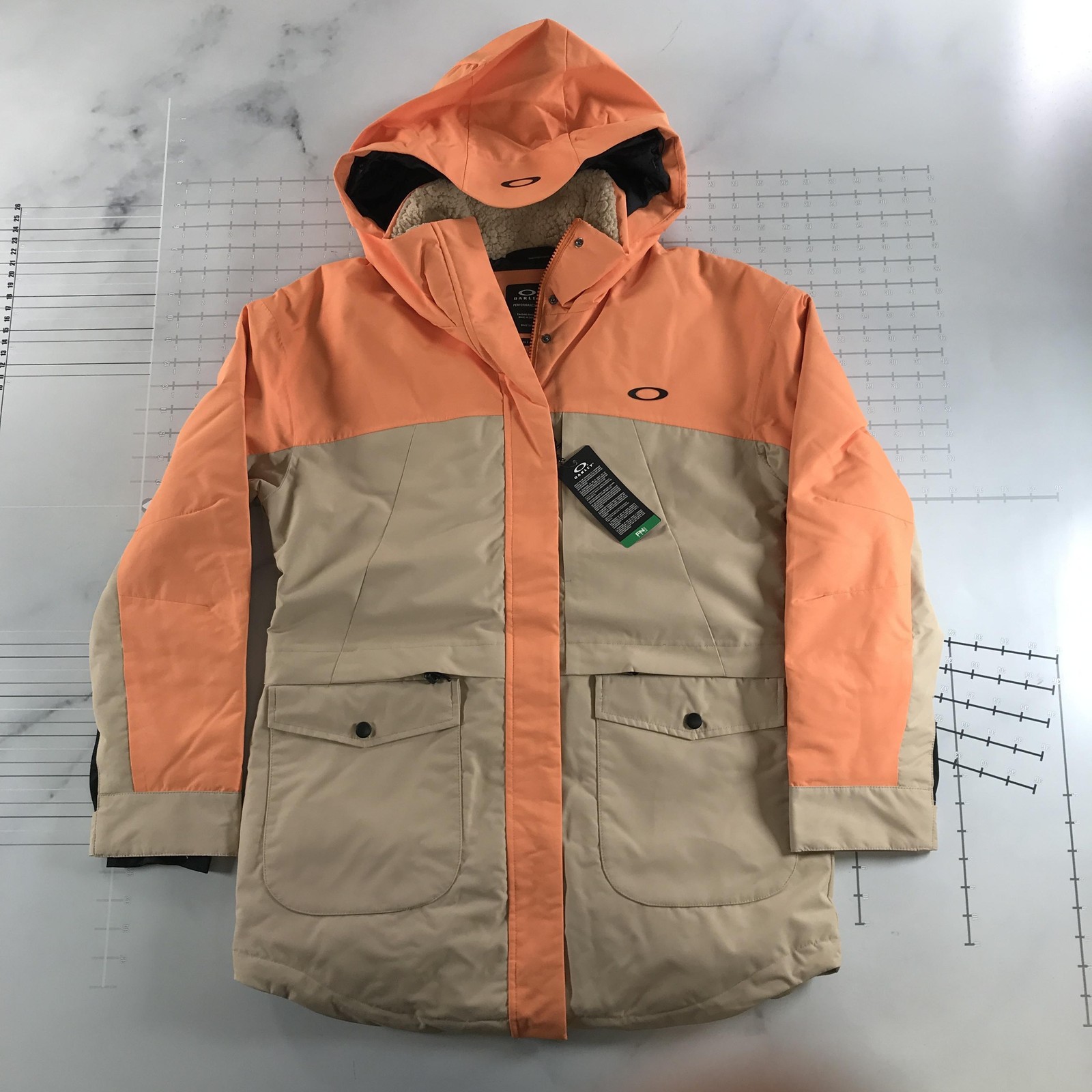 Oakley Jacket Womens Small Orange Insulated Ski Parka FN Dry