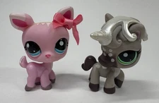 Littlest Pet Shop LPS Prized Pets #1819 Pink Deer & #1820 Horse Gray