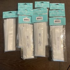 Wedding Decorations White Tulle Ribbon Bows For Pews, Tables, Chairs, Lot Of 10