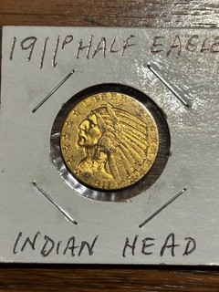 1911 P INDIAN GOLD HALF EAGLE