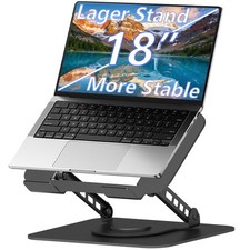 Adjustable Laptop Stand 360 Rotating Computer Riser Holder Up To 18 In Black