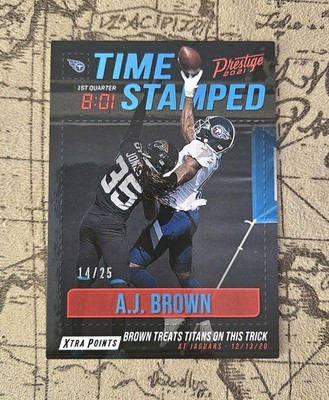 2021 Panini Prestige #TS-AB AJ BROWN Time Stamped Xtra Points #/25