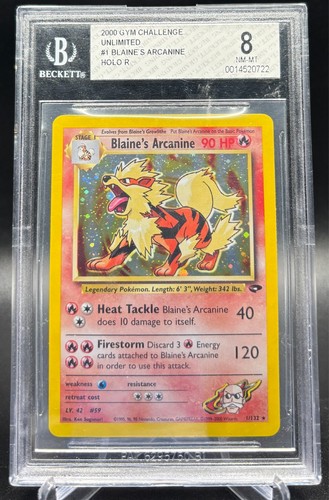 Blaine's Arcanine (Unlimited) graded BGS 8 for sale on eBay