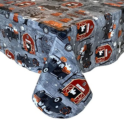  Haunted Halloween Rustic Ghost Farm 60 x 84 Inch Rectangle Vinyl Flannel 