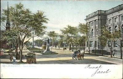 Milwaukee Wisconsin View down Grand Avenue