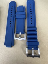 Authentic 22mm Blue Rubber Dive Watch 3 Piece Strap Set for TUDOR PELAGOS 42mm