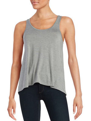 Splendid Women Always Drapey Racerback Tank Top Grey Heather L
