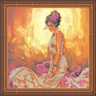 Bead Embroidery Kit ''Line of dance 3'' Stitching Handmade Beadwork