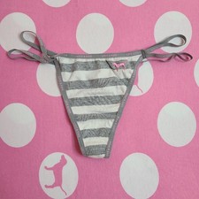 Rare VTG VS PINK Cotton Low Rise Double String Cotton Thong Panty Size XS