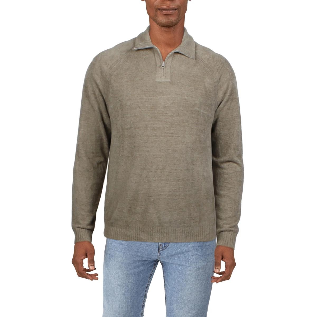 Мужской серый водолазный свитер Barefoot Dreams с имитацией нейлона на молнии XXL BHFO 9840 14790₽