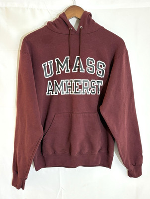 UMass Amherst Minutemen Men's Small Champion Maroon Pullover Hoodie Sweatshirt