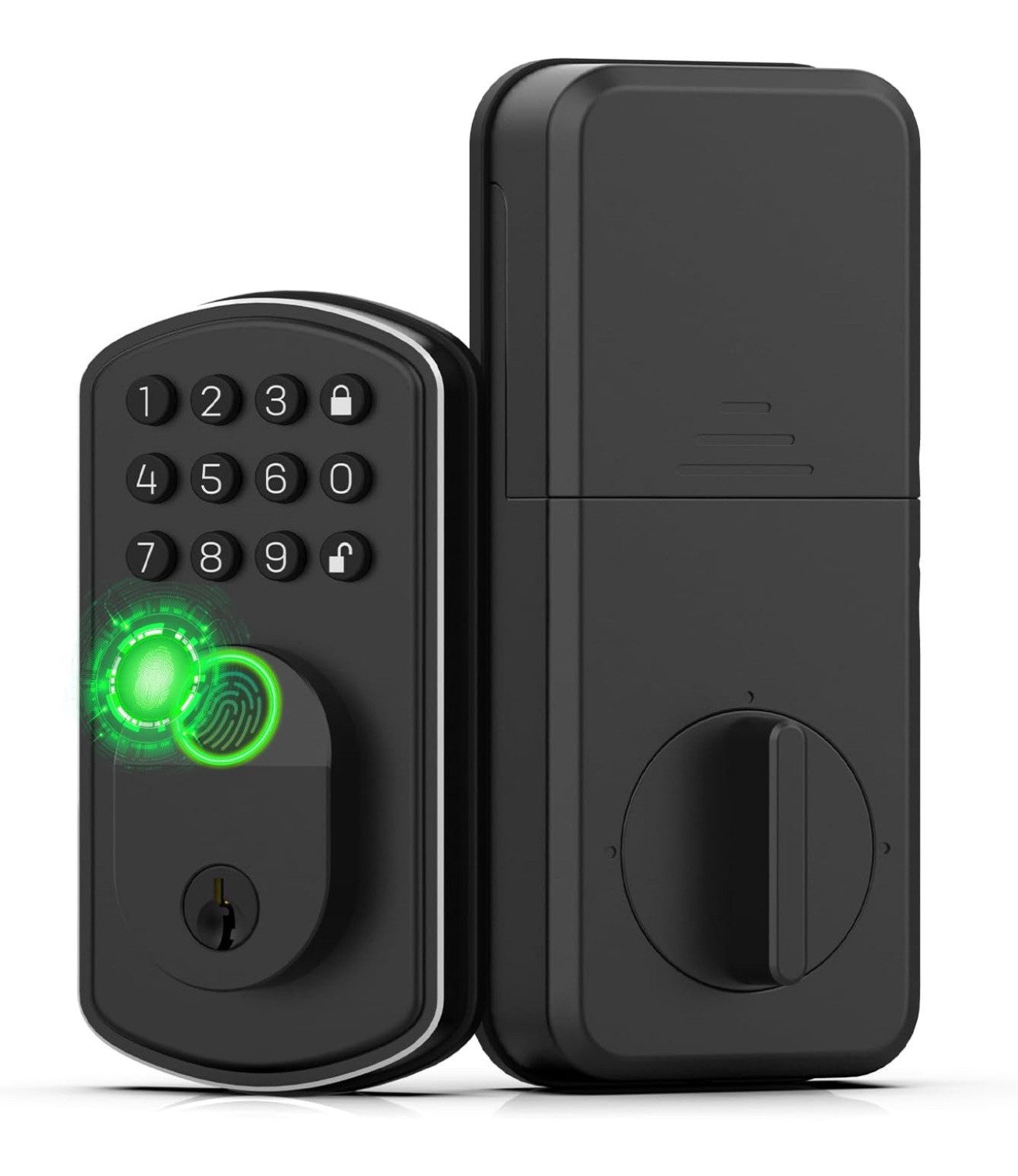 eLinkSmart Fingerprint & Keypad Keyless Entry Deadbolt Door Lock with Key Backup  -image