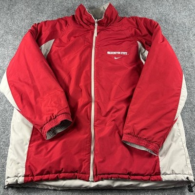 Nike Puffer Jacket Mens XXL Red Washington State Cougars Reversible Vintage 00s