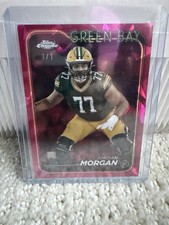 Marketplace image: Jordan Morgan 2024 Topps Chrome Sapphire  Padparadscha Rookie 1/1 Packers