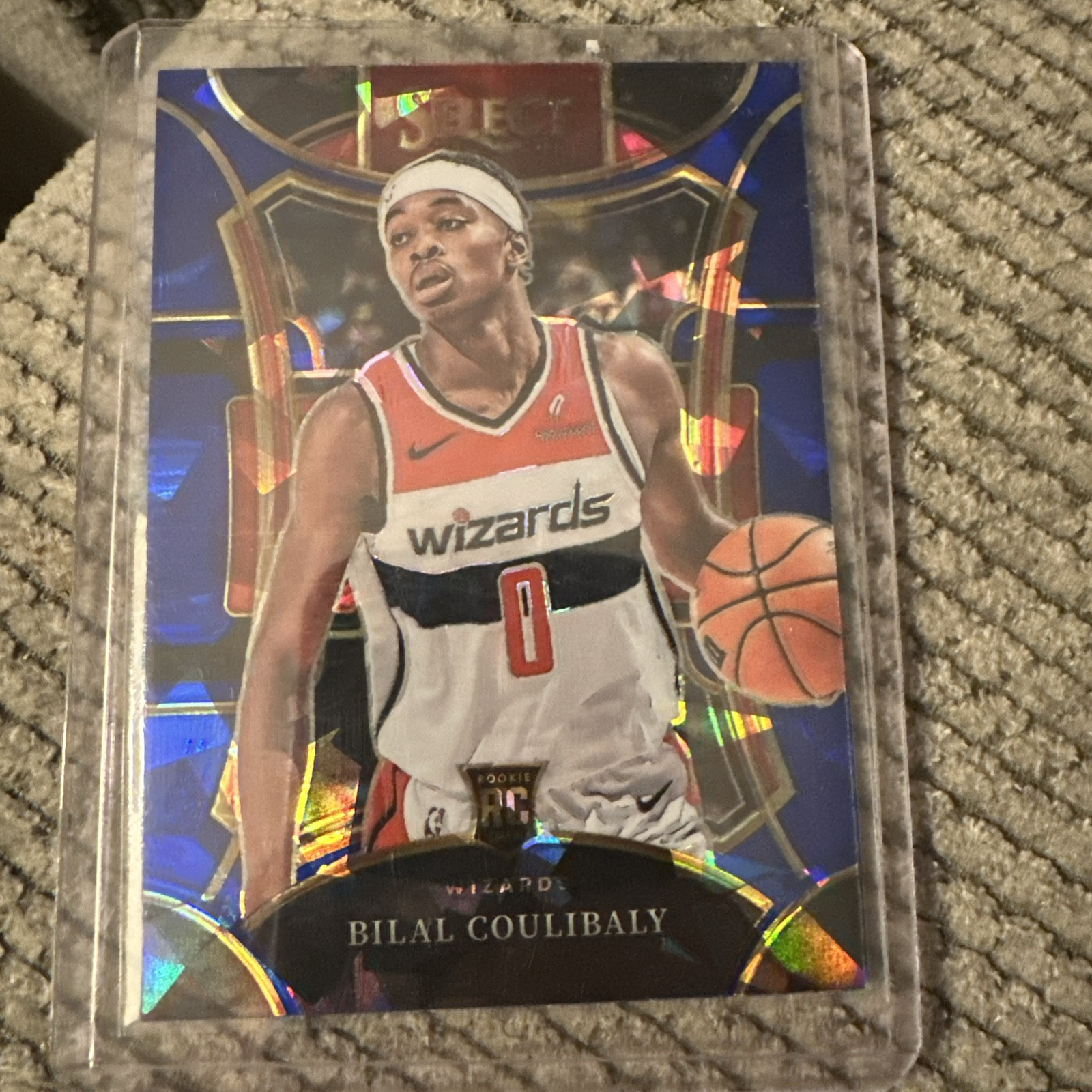 2023-24 Panini Select Bilal Coulibaly RC Blue Cracked Ice Mezzanine SP Rookie