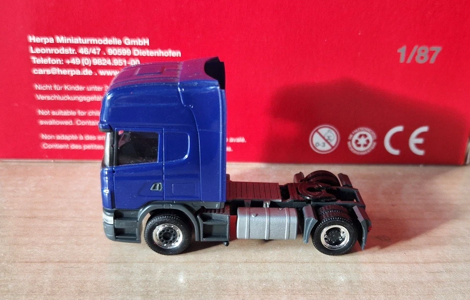Herpa 150422 SCANIA R 580 V8 trattore stradale lowliner blu 1:87 OVP - Immagine 3 di 4