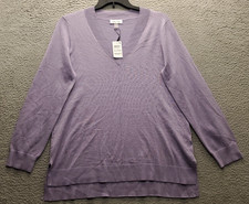 Melissa Paige Sweater Womens XL Purple Knit H...