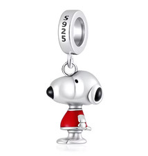 Dog Beagle Energize Red T-Shirt Pendant Charm Necklace Silver Plated Jewelry