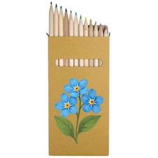 12 x 'Three Forget Me Not Flowers' Long Colour Pencils PE00082425 