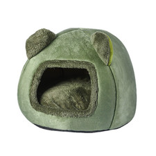 Cartoon Cuddle Warming Kennel - Washable Winter Bed for Small Pets Size S