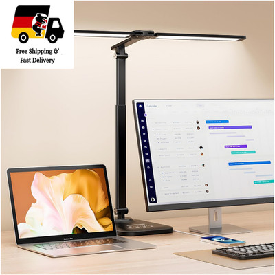 LED Desk Lamp 2 Head Dimmable 5 Farbtemperatur 10 Helligkeitsst