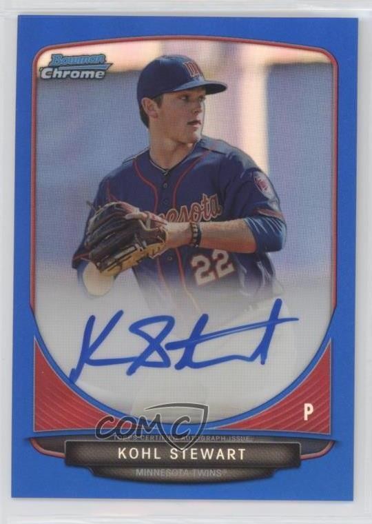 2013 Bowman Draft Chrome Prospect Blue Refractor 50/99 Kohl Stewart Auto sh7