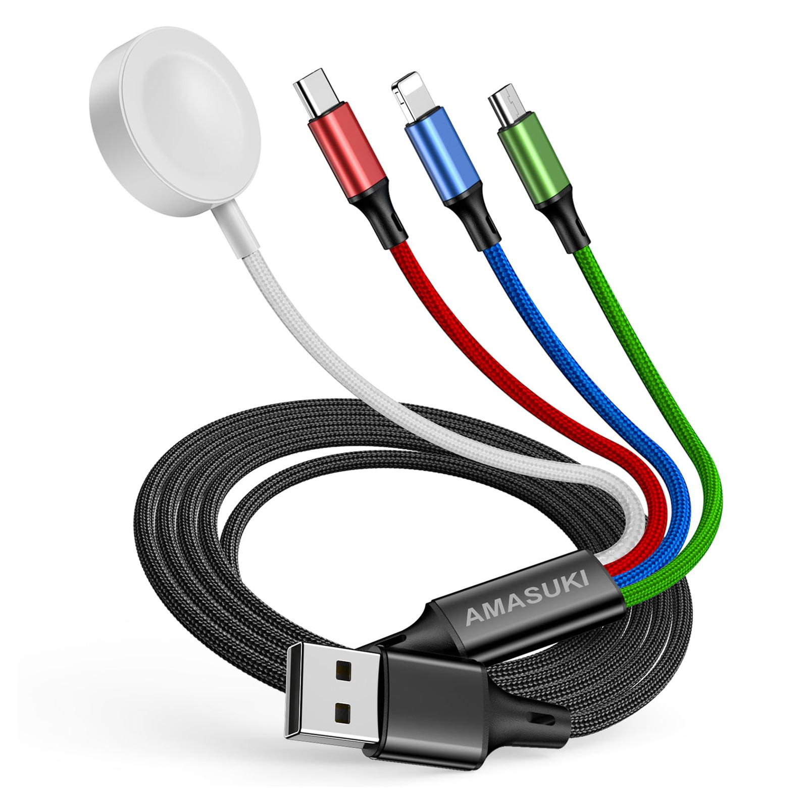 Travel 4 in 1 iWatch & iPhone Charger,Multi Charging Cable for Apple Watch Ch...