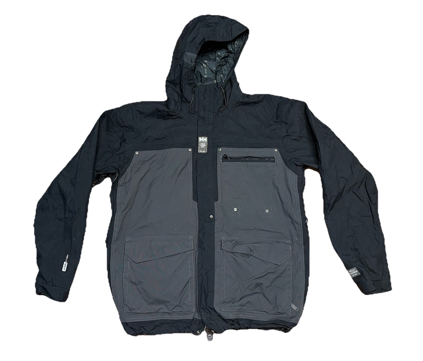 HELLY HANSEN TECH PERFORMANCE Gray Hooded Parka J… - image 1