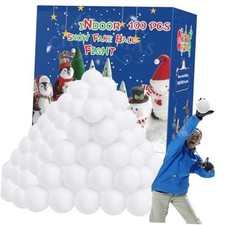 Fake Snow Balls, Winter Soft Artificial Snow Toy Balls for Kids 100 PCS