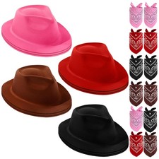 Western Cowboy Costume Hats with Paisley Bandanas