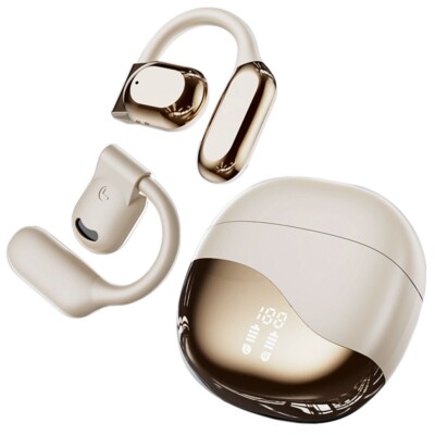 Bluetooth Headphones, Gold Open-Ear Wireless Earbuds For Samsung Z Flip7 