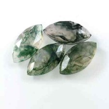  WHOLESALE NATURAL MOSS AGATE FACETED MARQUISE SHAPE LOOSE GEMSTONE