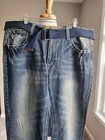 Red Snap Men’s Denim Jeans with Double Ring 2” Canvas Fabric Belt Size W38 x L31 — photo 5