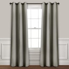 Lush D cor- Absolute Blackout Window Grommet Top Curtain Panels, Gray Set x2