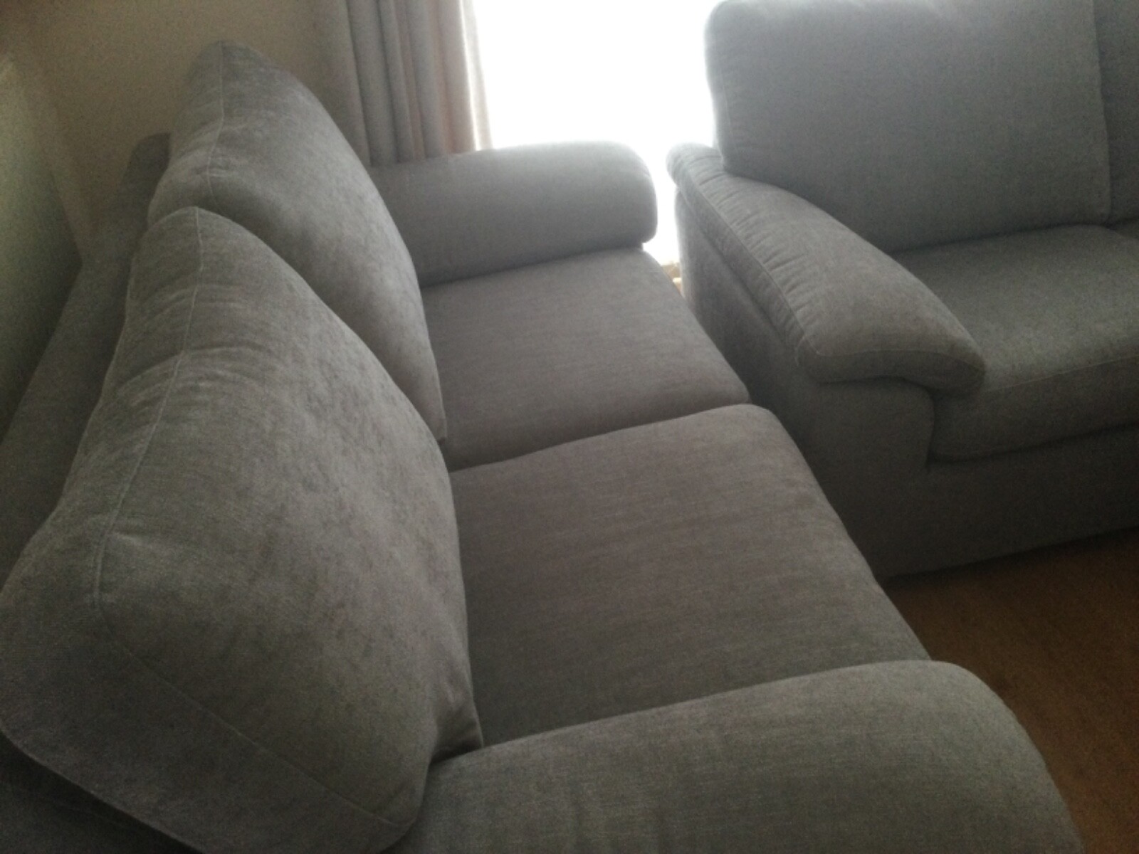 Two seater sofas. Grey. John Lewis eBay