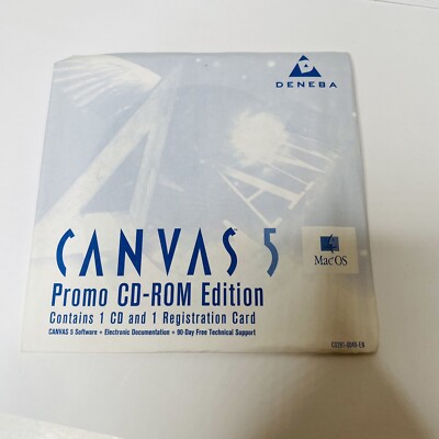 DENEBA CANVAS 5 Mac OS CD-ROM SET Promo New NOS Vtg Software