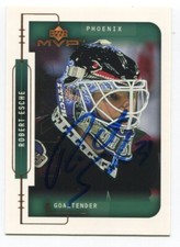 1999-00 Upper Deck MVP Robert Esche Signed Card Hockey NHL Autograph AUTO #160