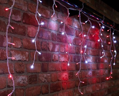 Christmas Concepts  720 23,8 m/78 Fuß rot/weiß LED Geschwindigkeitskontrolle Eiszapfen Lichter