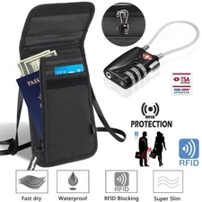 Portable Cellphone Neck Wallet Travel Neck Pouch Passport Holder for Women Men